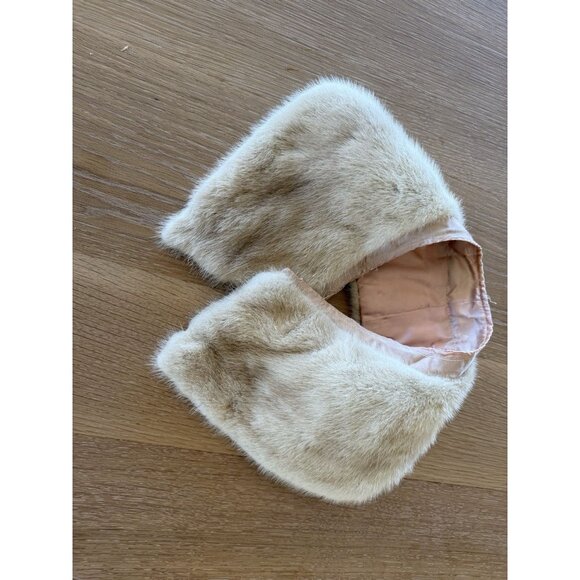 Vintage 70’s Suede Leather Coat Mink Collar XL Chocolate Beige Tan Button Up - Picture 12 of 15